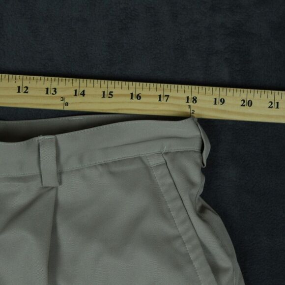 Nike FITDRY Golf Shorts Mens 36 Khaki Beige Performance Pleated Dress Summer - Picture 7 of 10